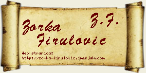 Zorka Firulović vizit kartica